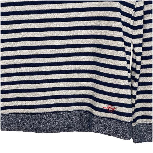 Levi's Sweatshirt Horizontal Striped Navy Gray Long Sleeve Crewneck Size Medium - Picture 8 of 8